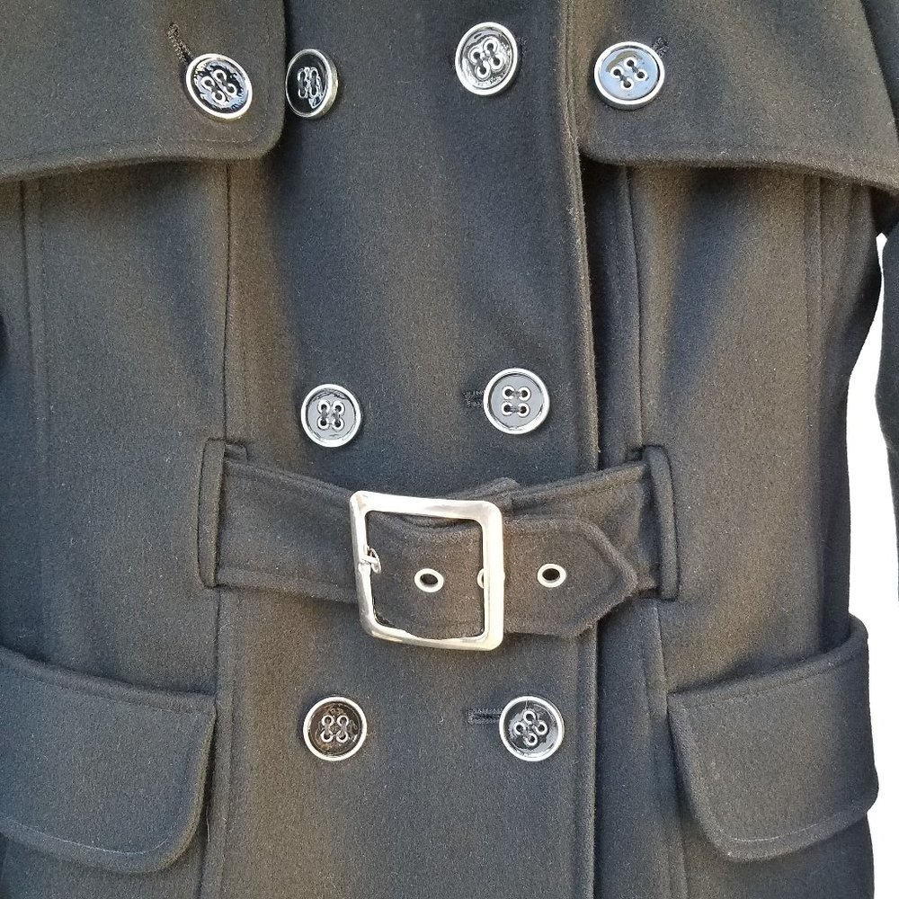 Green with envy Black wool blend peacoat - Picture 4 of 11
